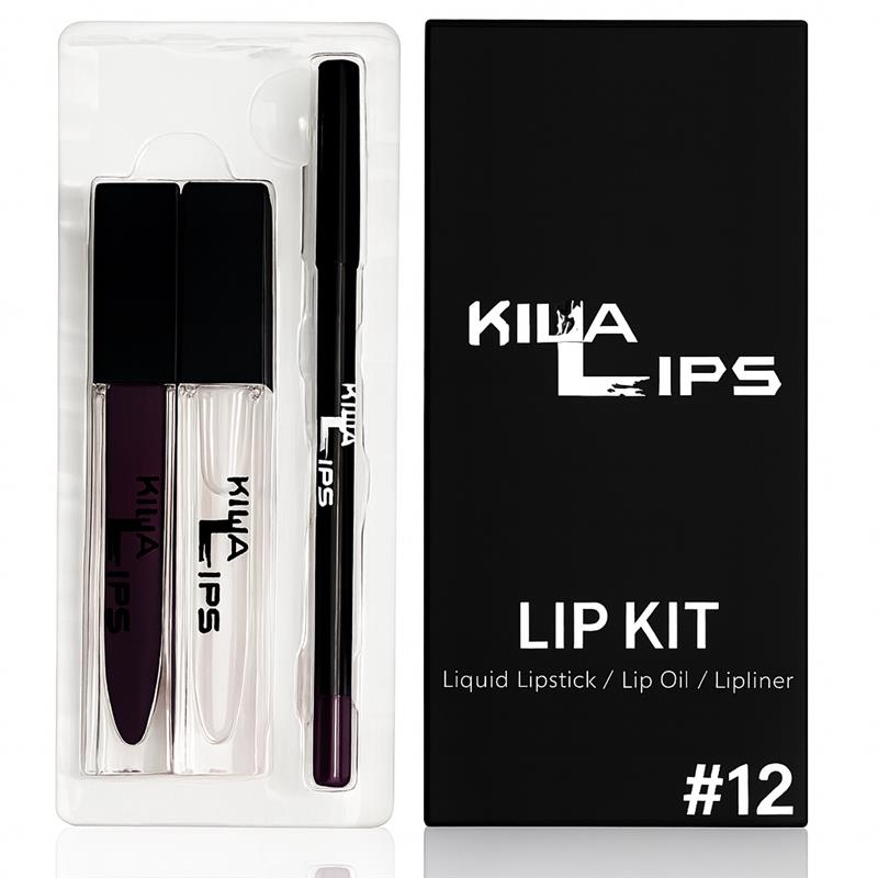 3 in 1 lip kit #12 (PLUM PURPLE)